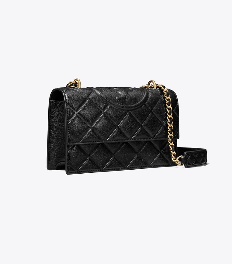 Tory Burch designer ショルダーバッグ フレミング コンバーチブル スモールショルダーバッグ in Black angle