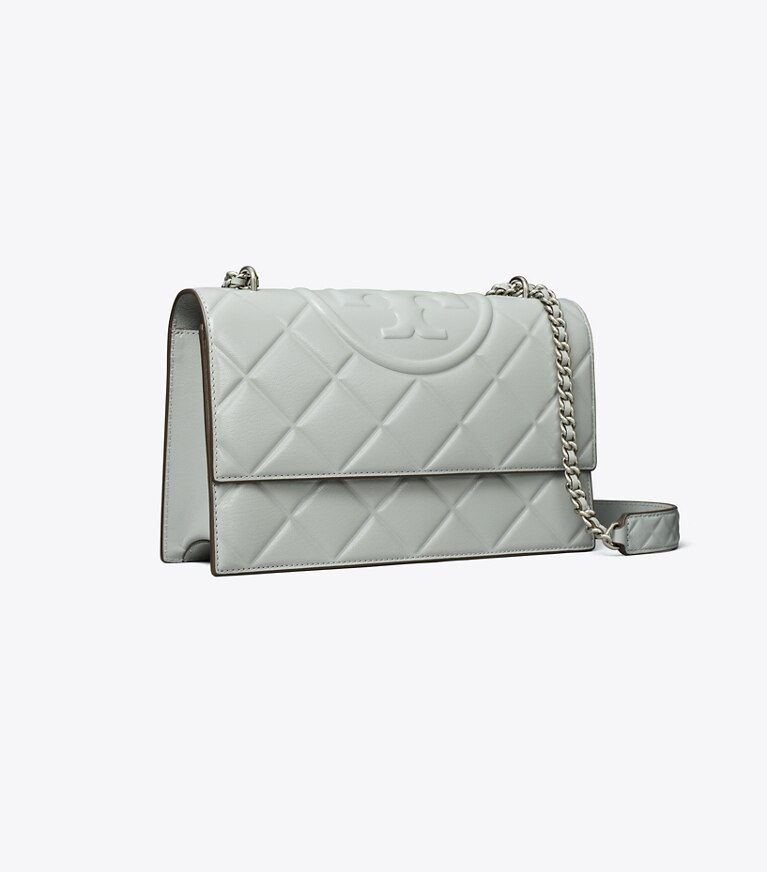 Tory Burch designer shoulder bags Small Fleming Convertible Shoulder Bag in Gray angle