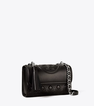 448$ Tory Burch Black Mini Kira Chevron Small Flap Shoulder Bag Black  Quilted