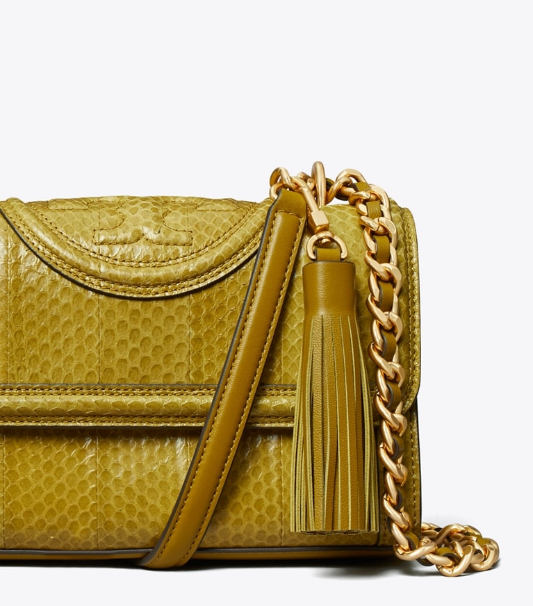 Tory Burch designer shoulder bags Small Fleming Convertible Shoulder Bag in ISLAND PALM angle