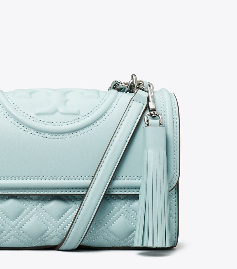 Tory Burch designer shoulder bags Small Fleming Convertible Shoulder Bag in Geyser angle