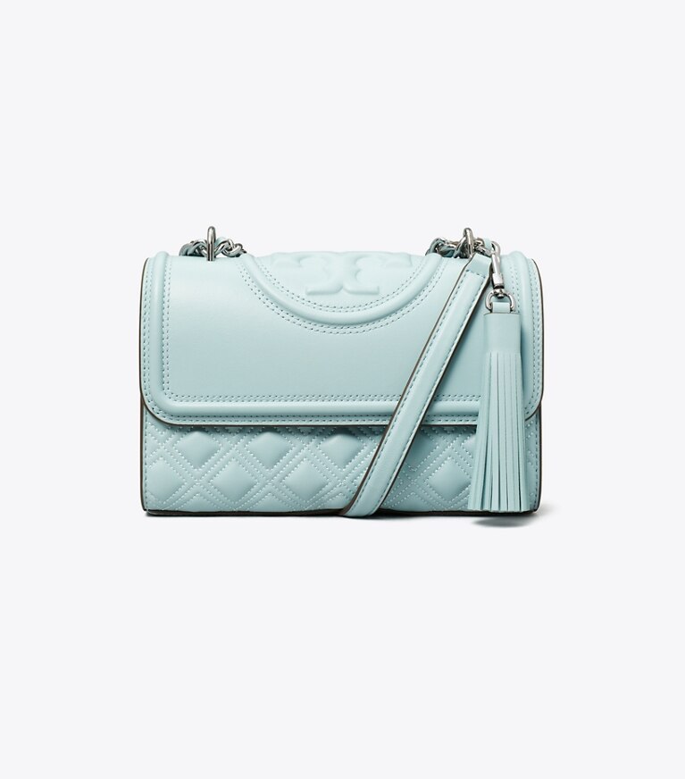 Tory Burch designer shoulder bags Small Fleming Convertible Shoulder Bag in Geyser angle