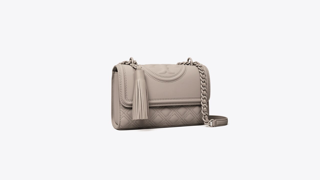 NEW VERSION Tory Burch Overcast Gray Fleming Small Convertible Bag $498