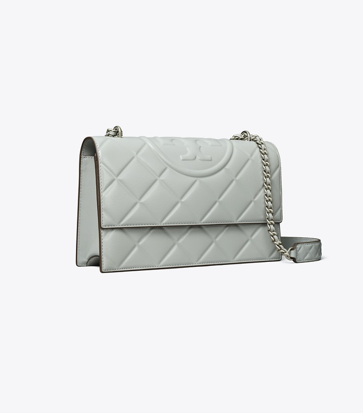 Tory Burch designer shoulder bags Small Fleming Shoulder Bag in Gray angle