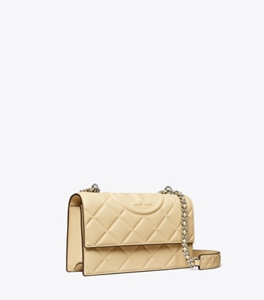 Tory Burch designer shoulder bags Small Fleming Shoulder Bag in Vanilla Soft Serve angle