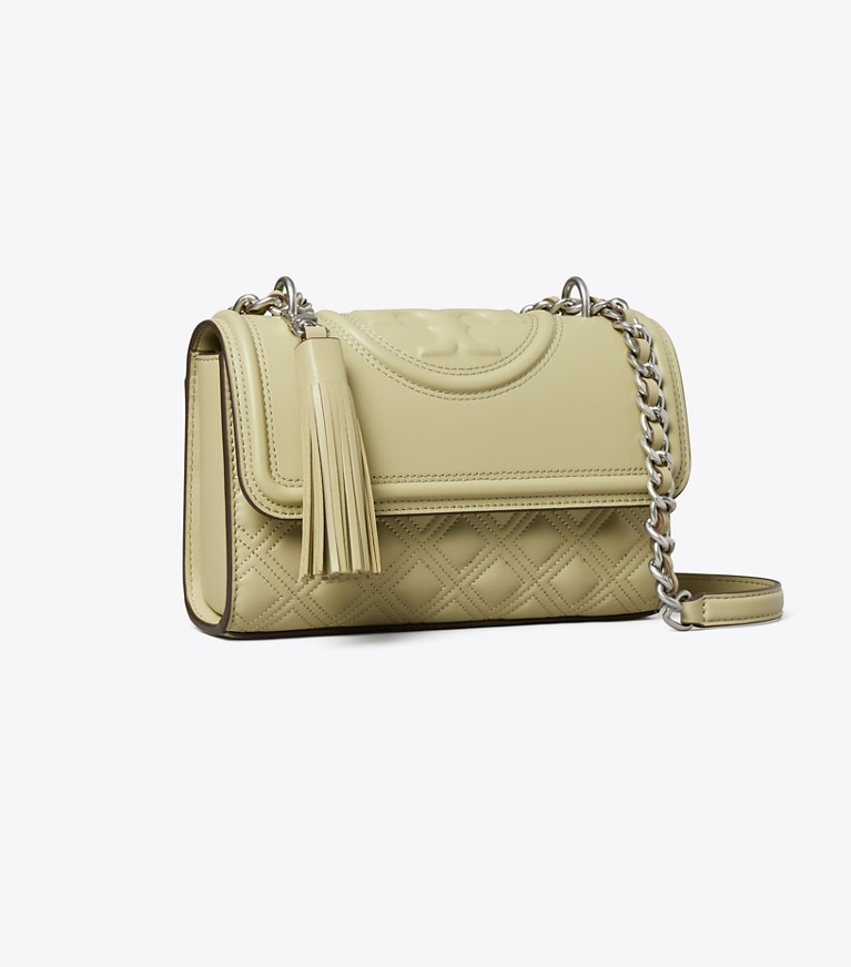 Tory Burch designer shoulder bags Small Fleming Shoulder Bag in Olive Sprig angle
