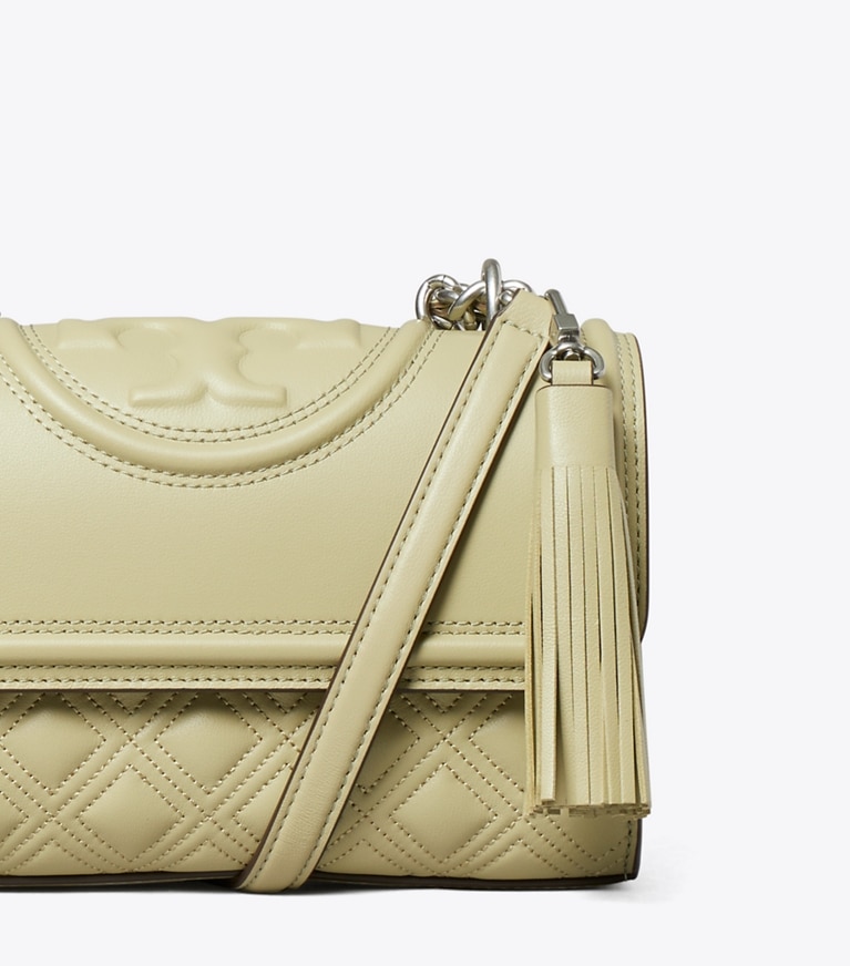 Tory Burch designer shoulder bags Small Fleming Shoulder Bag in Olive Sprig detail