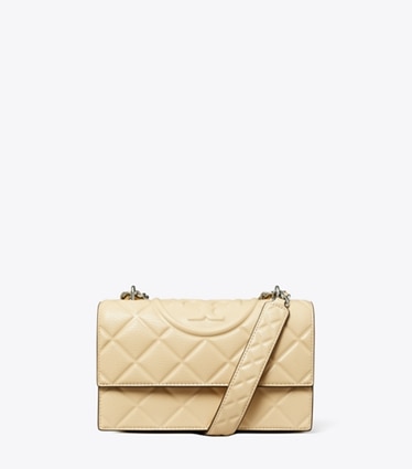 Tory Burch designer shoulder bags Small Fleming Shoulder Bag in Vanilla Soft Serve front