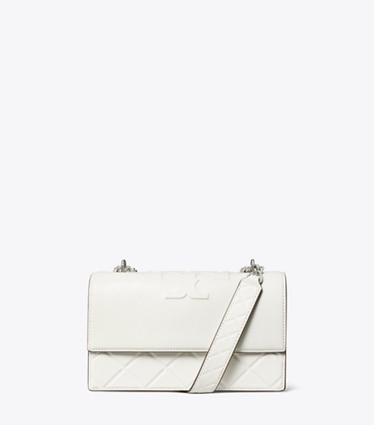 Tory Burch designer shoulder bags Small Fleming Shoulder Bag in Blanc front