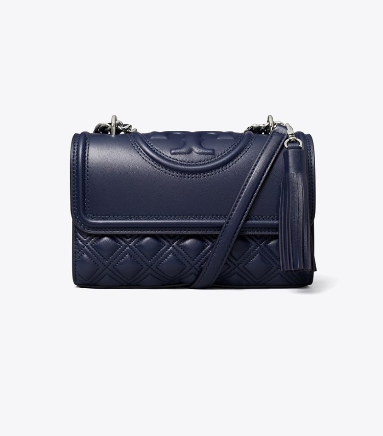 Tory Burch designer shoulder bags Small Fleming Shoulder Bag in Royal Navy front