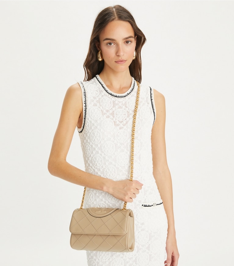 Tory Burch designer shoulder bags Small Fleming Soft Convertible Shoulder Bag in Fresh Clay angle