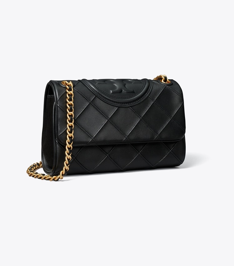 Tory Burch designer shoulder bags Small Fleming Soft Convertible Shoulder Bag in Black angle