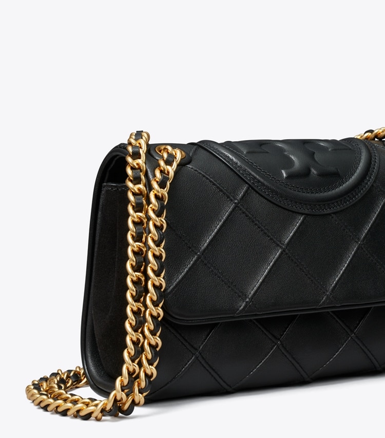 Tory Burch designer shoulder bags Small Fleming Soft Convertible Shoulder Bag in Black detail