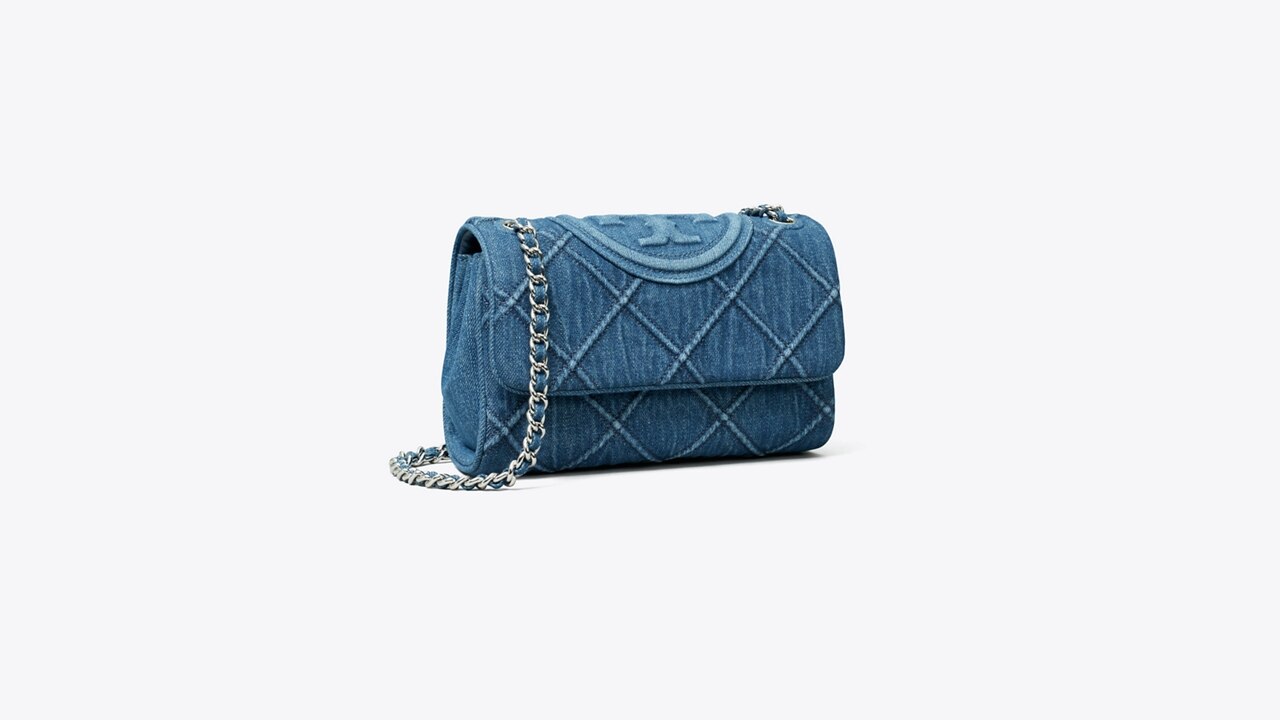 Small Fleming Soft Denim Convertible Shoulder Bag Women s