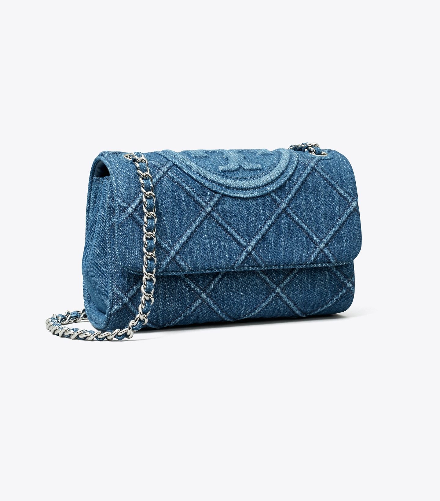 Small Fleming Soft Denim Convertible Shoulder Bag