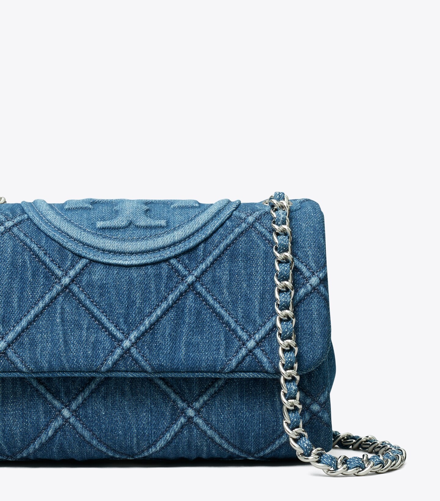 Small Fleming Soft Denim Convertible Shoulder Bag