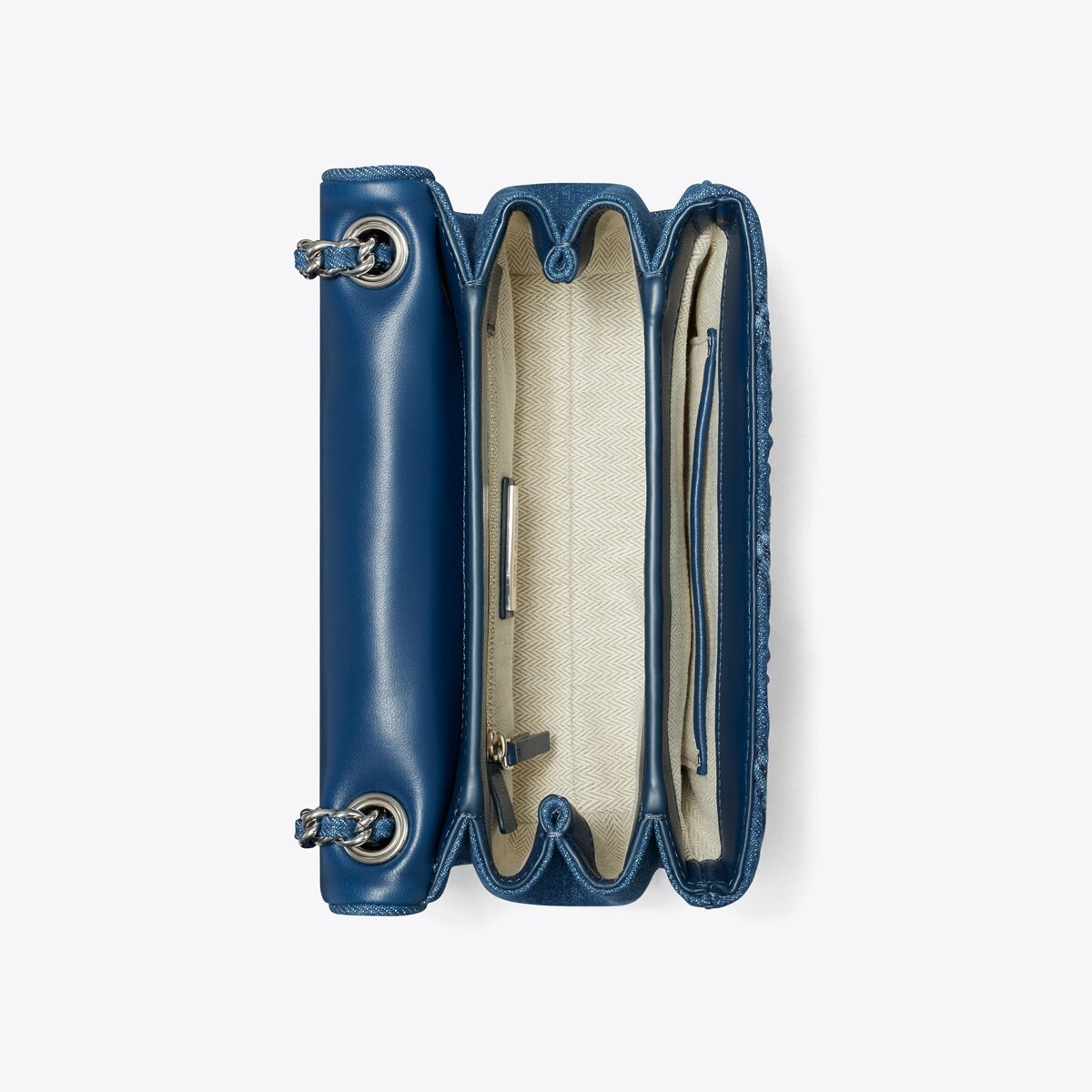 Tory Burch Denim Quilted Fleming Convertible Backpack Shoulder Bag Large Small Fleming Soft Denim Convertible Shoulder Bag: Women main image 2