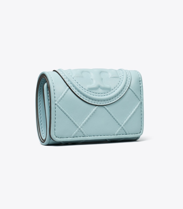 Tory Burch designer wallets Small Fleming Soft Flap Wallet in Geyser angle