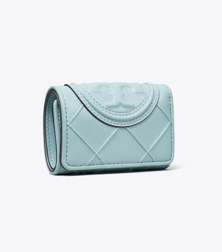 Tory Burch designer wallets Small Fleming Soft Flap Wallet in Geyser angle