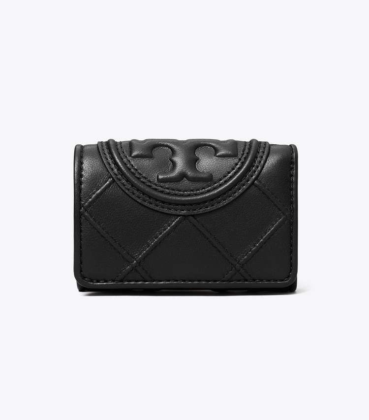 Tory Burch designer wallets Small Fleming Soft Flap Wallet in Black front