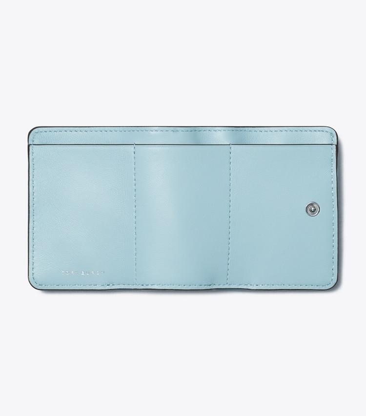 Tory Burch designer wallets Small Fleming Soft Flap Wallet in Geyser overhead