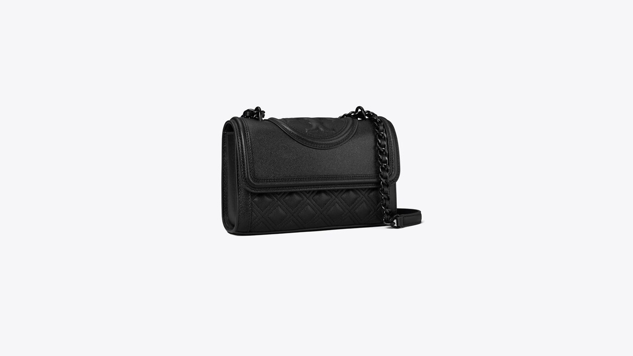 Tory burch fleming matte cheap black small