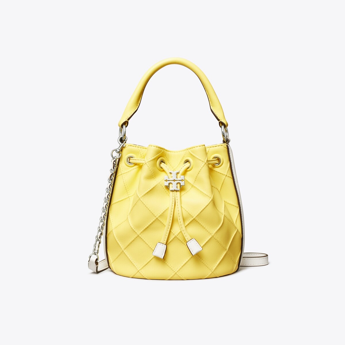 Small Fleming Soft Patent Border Bucket Bag: Women's