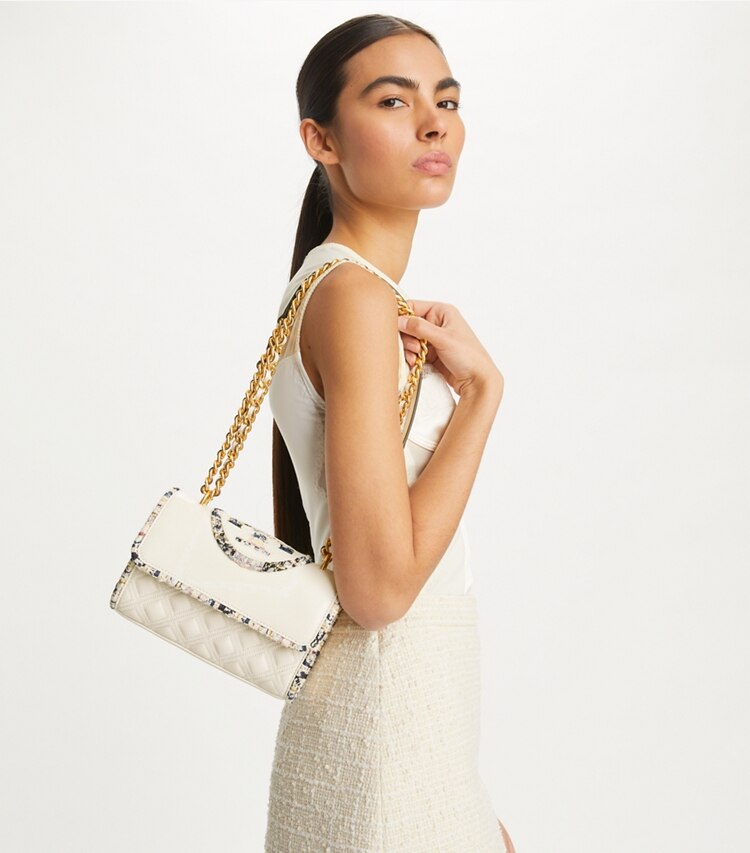 Small Fleming Tweed Border Convertible Shoulder Bag Women's Designer