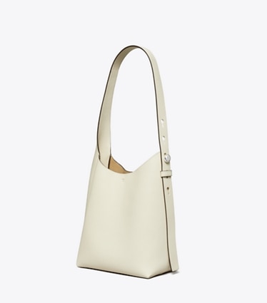 Tory Burch designer ホーボーバッグ ロミー スモール ホーボーバッグ in Light Cream angle