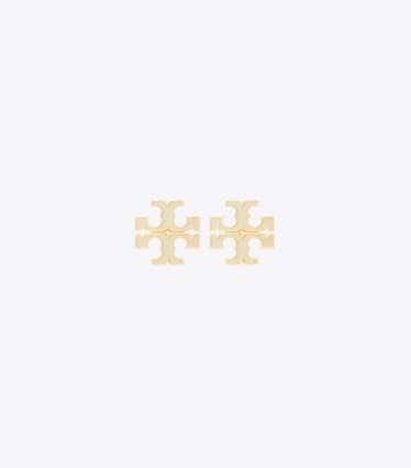 Tory Burch designer earrings Small Icon Enamel Stud Earrings in New Ivory front
