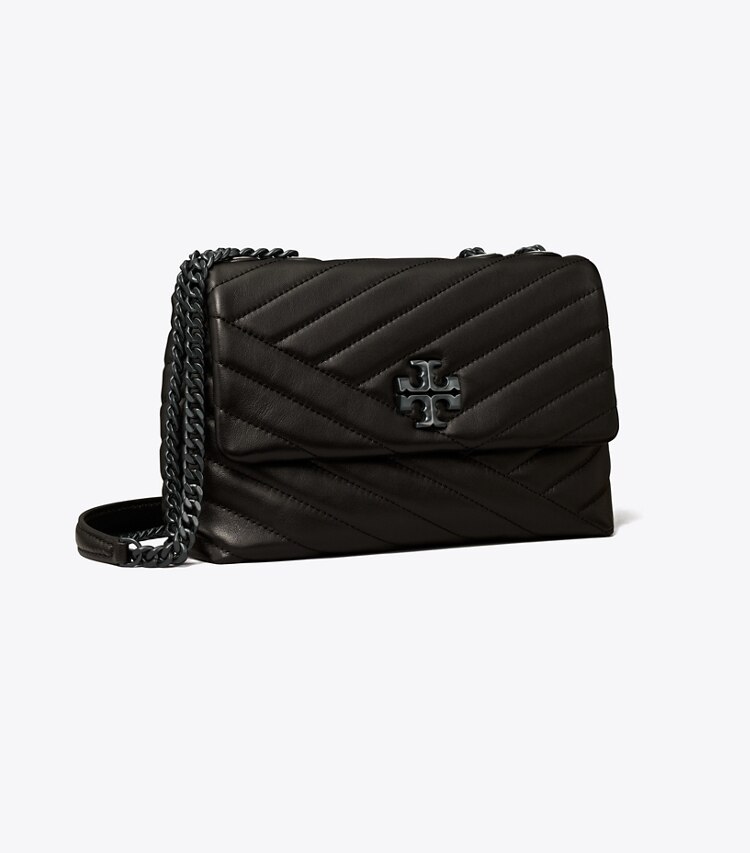 Tory Burch designer shoulder bags Small Kira Chevron Convertible Shoulder Bag  in Black / Silver angle