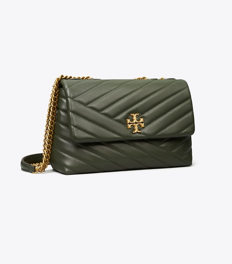 Tory Burch designer shoulder bags Small Kira Chevron Convertible Shoulder Bag in SYCAMORE / Rolled Gold angle