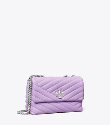 Tory Burch designer shoulder bags Small Kira Chevron Convertible Shoulder Bag in Lavender Cloud angle