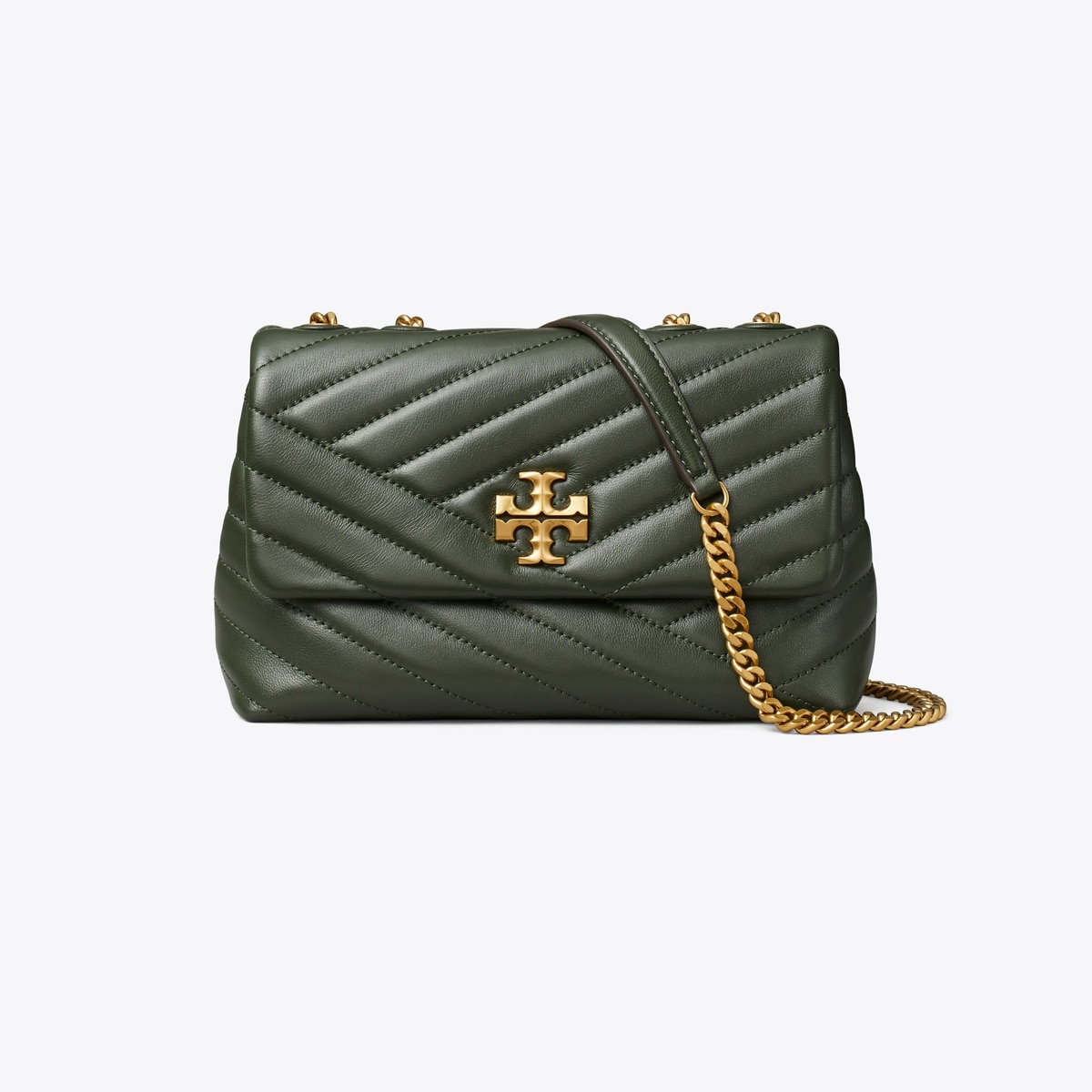 Small Kira Chevron Convertible Shoulder Bag in green, size OS