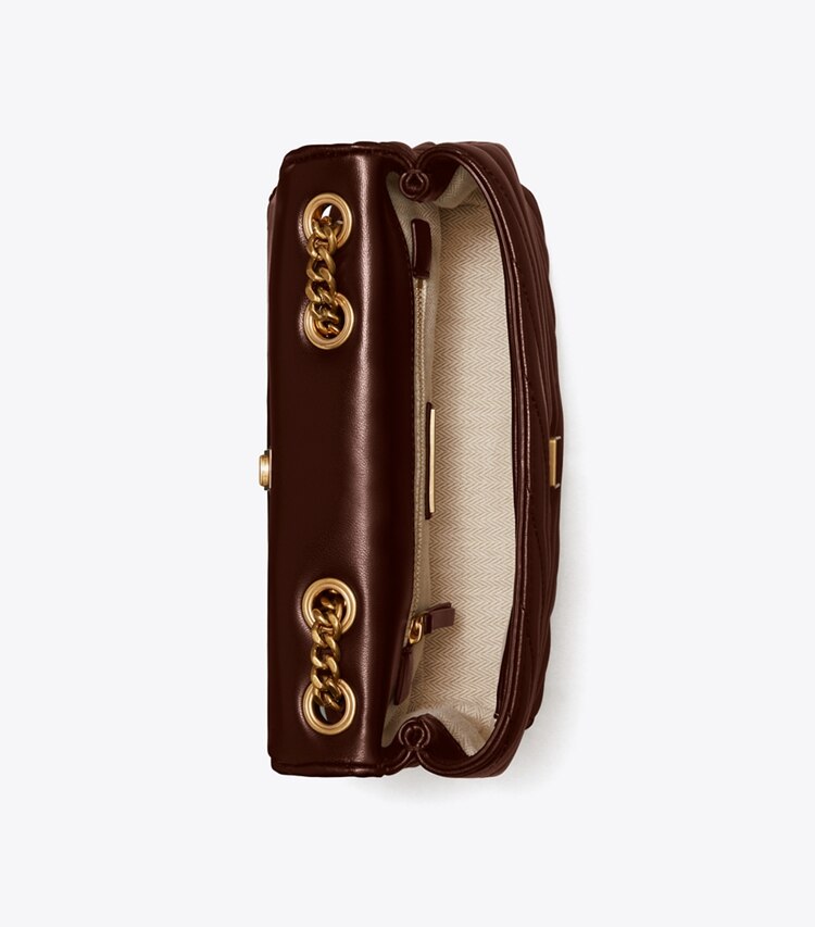 Tory Burch designer shoulder bags Small Kira Chevron Convertible Shoulder Bag in TEMPRANILLO overhead