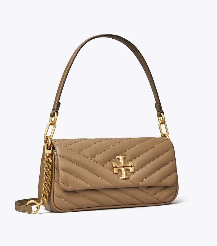 Tory Burch designer shoulder bags Small Kira Chevron Flap Shoulder Bag in Sandpiper angle