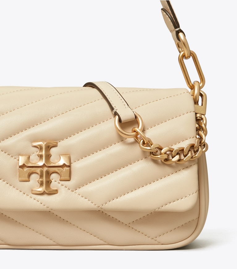 Tory Burch designer shoulder bags Small Kira Chevron Flap Shoulder Bag in New Cream angle