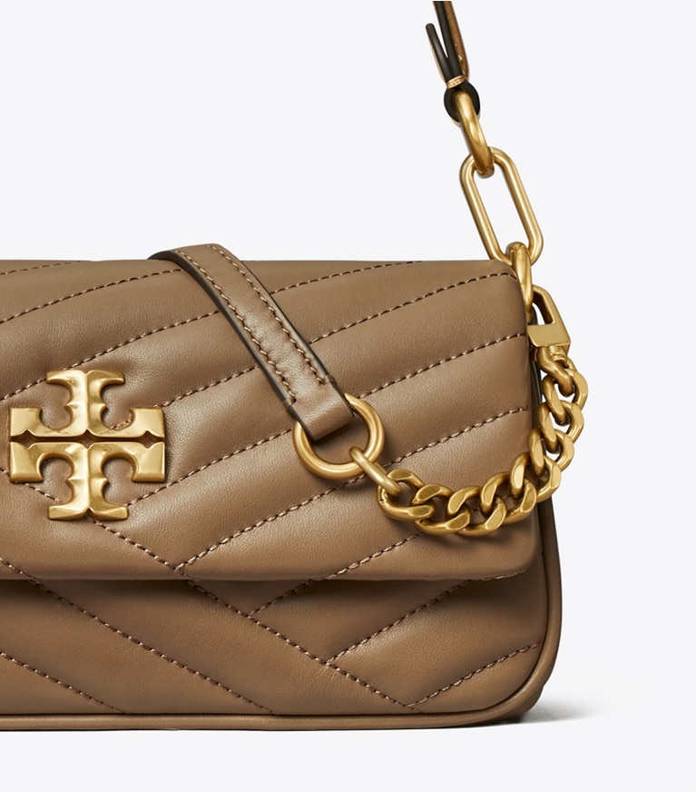Tory Burch designer shoulder bags Small Kira Chevron Flap Shoulder Bag in Sandpiper angle