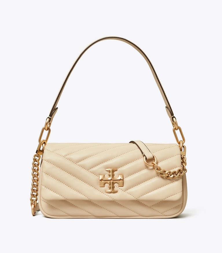 Tory Burch designer shoulder bags Small Kira Chevron Flap Shoulder Bag in New Cream angle