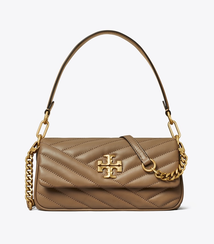 Tory Burch designer shoulder bags Small Kira Chevron Flap Shoulder Bag in Sandpiper front