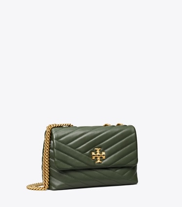 Tory Burch designer shoulder bags Small Kira Chevron Shoulder Bag in SYCAMORE angle