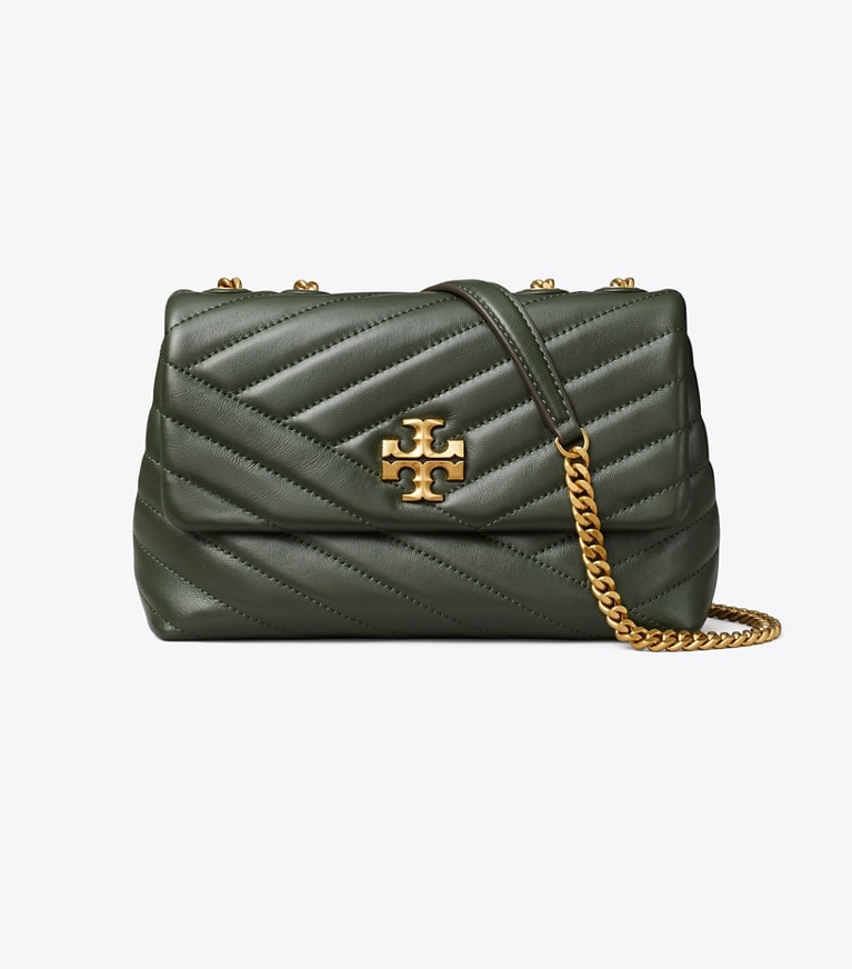 Tory Burch designer shoulder bags Small Kira Chevron Shoulder Bag in SYCAMORE front