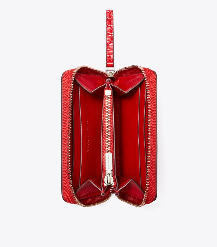 Tory Burch designer geldbörsen Small Kira Croc-Embossed Zip-Around Wallet in Red Sky von oben