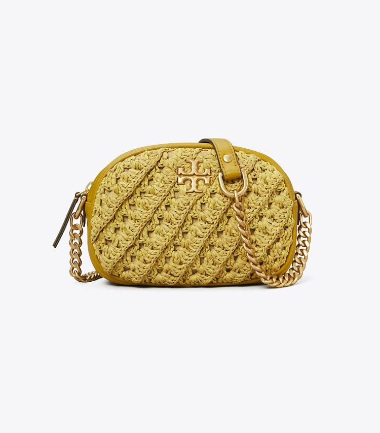 Tory Burch designer crossbody bags Small Kira Crochet Camera Bag in ISLAND PALM front
