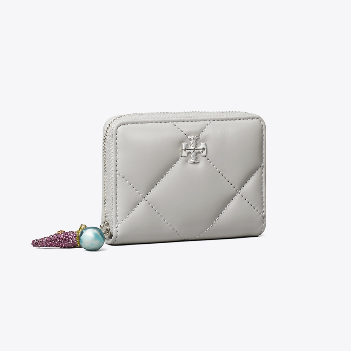 【新品】TORY BURCH キラ キルト ジップ ウォレット ケース キラ ダイヤモンドキルト チャーム ジップアラウンド スモール