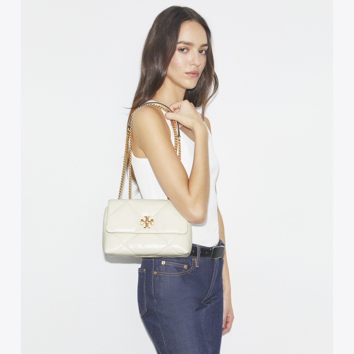 ショルダーバッグ・ポシェット TORY BURCH Women Shoulder Bags 154706 250 Beige Bag Tory Burch Kira small in beige nappa leather