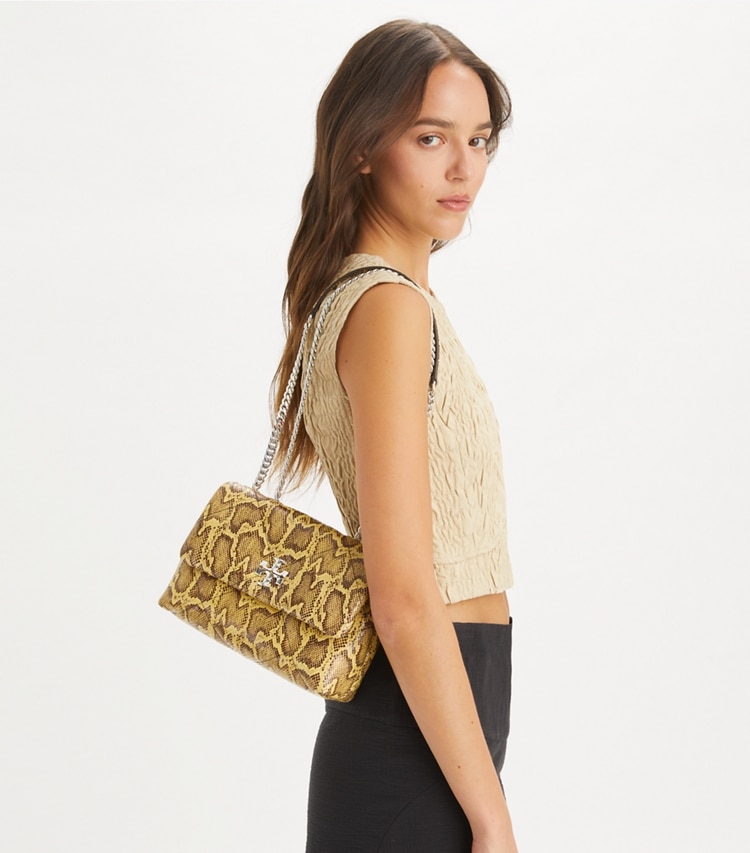Tory Burch designer shoulder bags Small Kira Diamond Quilt Convertible Shoulder Bag in Multi accessory on model
