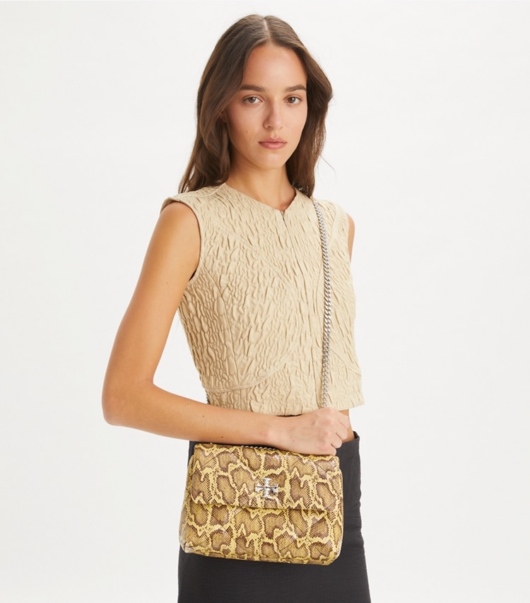 Tory Burch designer shoulder bags Small Kira Diamond Quilt Convertible Shoulder Bag in Multi additional on model