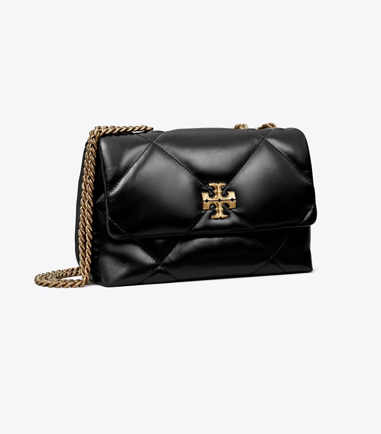 Tory Burch designer shoulder bags Small Kira Diamond Quilt Convertible Shoulder Bag in Black angle