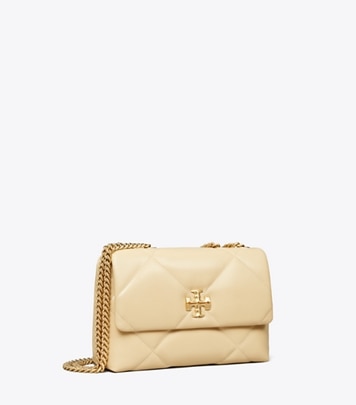 Tory Burch designer shoulder bags Small Kira Diamond Quilt Convertible Shoulder Bag in Vanilla Soft Serve angle